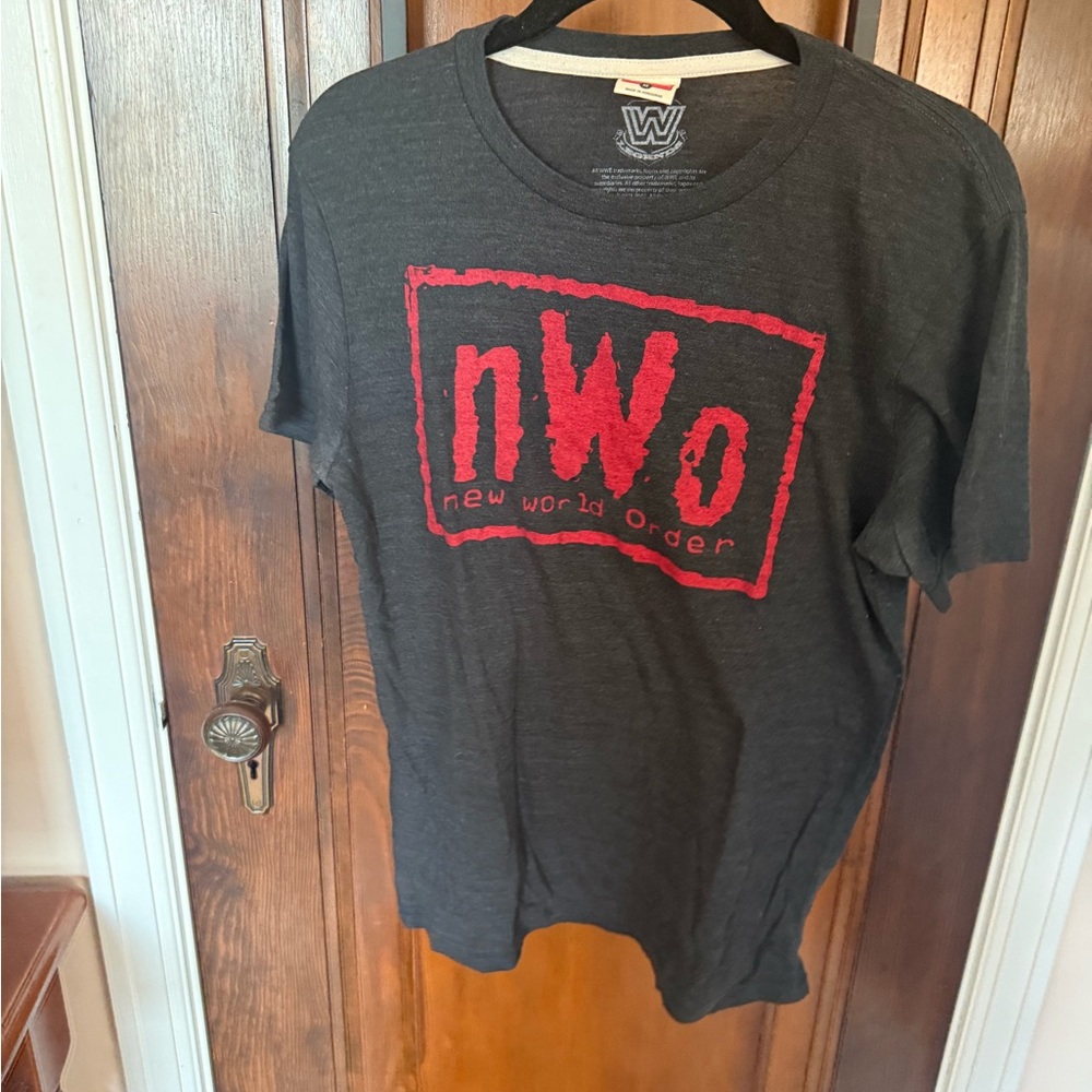 HOMAGE Black Short Sleeve Tee with Red nWo Graphic